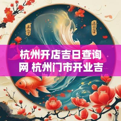 杭州开店吉日查询网 杭州门市开业吉日查询