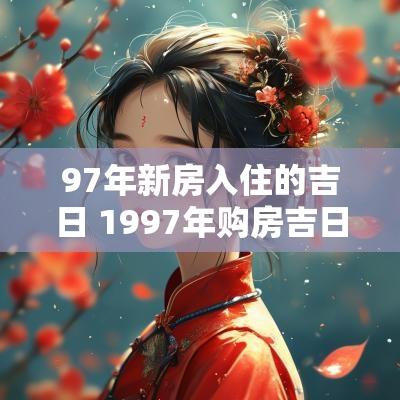 97年新房入住的吉日 1997年购房吉日