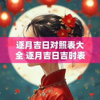 逐月吉日对照表大全 逐月吉日吉时表大全