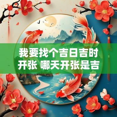 我要找个吉日吉时开张 哪天开张是吉日吉时