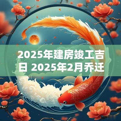 2025年建房竣工吉日 2025年2月乔迁吉日