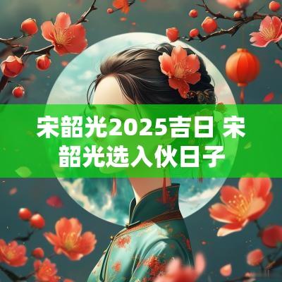 宋韶光2025吉日 宋韶光选入伙日子