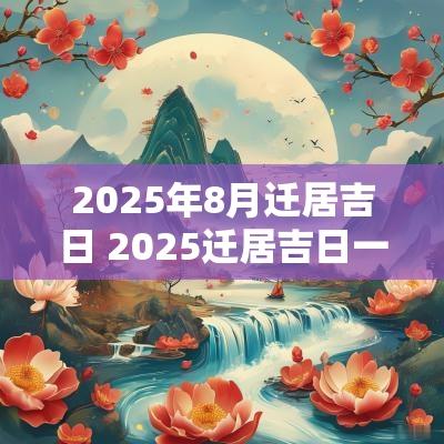 2025年8月迁居吉日 2025迁居吉日一览表图片