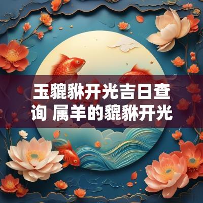 玉貔貅开光吉日查询 属羊的貔貅开光吉日