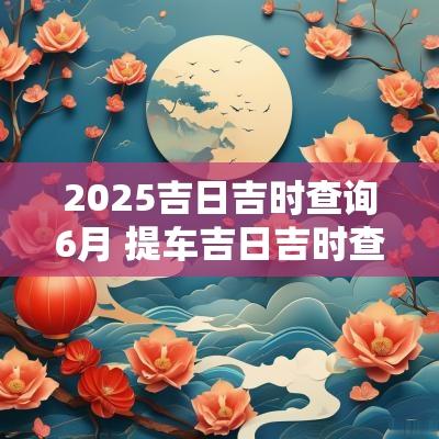 2025吉日吉时查询6月 提车吉日吉时查询2025