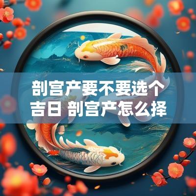 剖宫产要不要选个吉日 剖宫产怎么择吉日