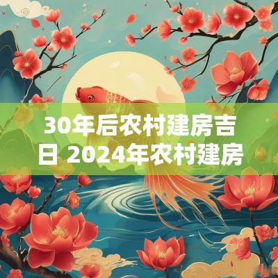 30年后农村建房吉日 2025年农村建房最佳日子