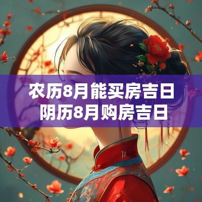 农历8月能买房吉日 阴历8月购房吉日