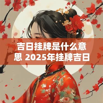 吉日挂牌是什么意思 2025年挂牌吉日