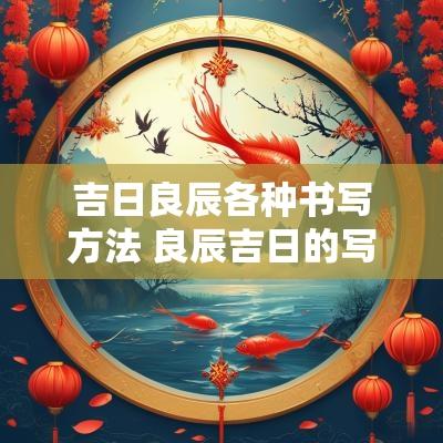 吉日良辰各种书写方法 良辰吉日的写法