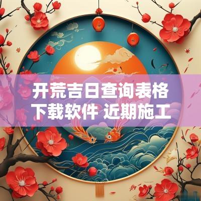 开荒吉日查询表格下载软件 近期施工吉日查询软件下载