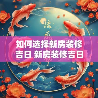如何选择新房装修吉日 新房装修吉日查询万年历