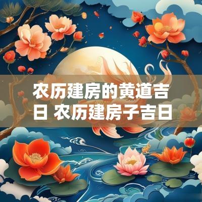 农历建房的黄道吉日 农历建房子吉日