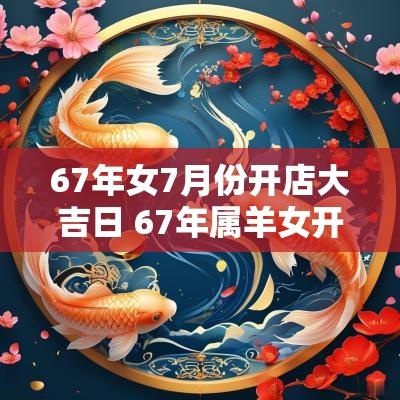 67年女7月份开店大吉日 67年属羊女开店的生意好吗