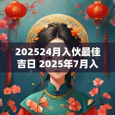 202524月入伙最佳吉日 2025年7月入伙吉日查询