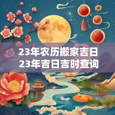 23年农历搬家吉日 23年吉日吉时查询