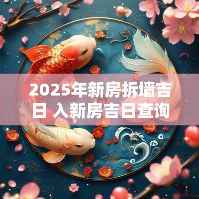 2025年新房拆墙吉日 入新房吉日查询2025年