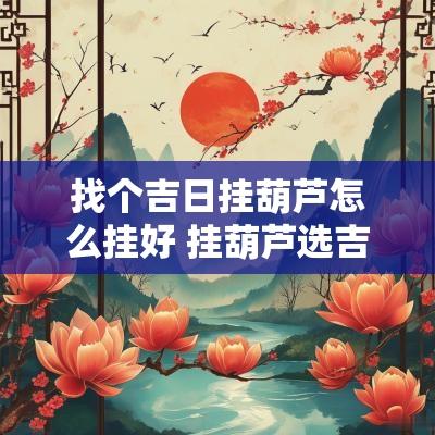 找个吉日挂葫芦怎么挂好 挂葫芦选吉日哪天好