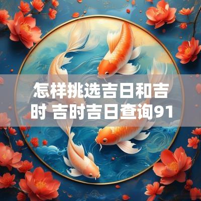 怎样挑选吉日和吉时 吉时吉日查询911