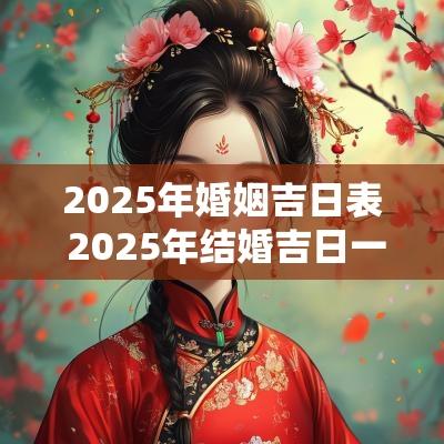 2025年婚姻吉日表 2025年结婚吉日一览表