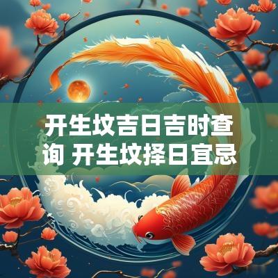 开生坟吉日吉时查询 开生坟择日宜忌