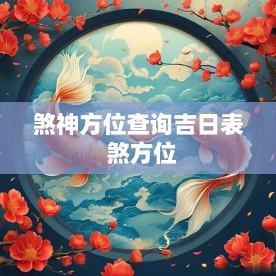 煞神方位查询吉日表 煞方位