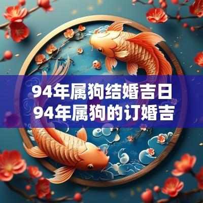 94年属狗结婚吉日 94年属狗的订婚吉日
