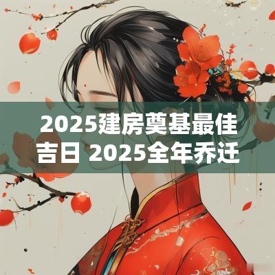 2025建房奠基最佳吉日 2025全年乔迁新居吉日