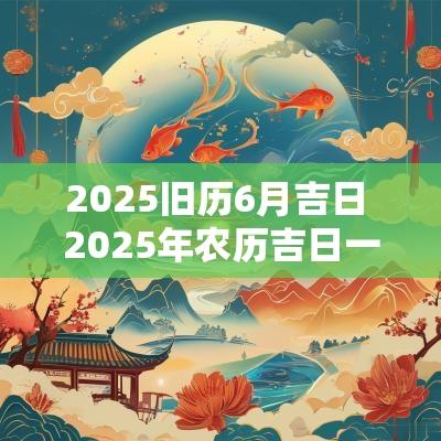2025旧历6月吉日 2025年农历吉日一览表