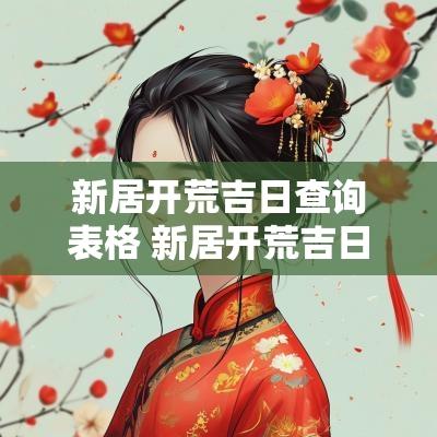 新居开荒吉日查询表格 新居开荒吉日查询表