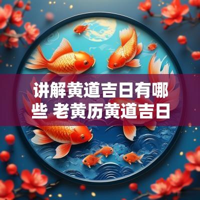 讲解黄道吉日有哪些 老黄历黄道吉日查询
