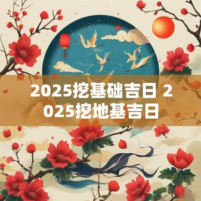 2025挖基础吉日 2025挖地基吉日