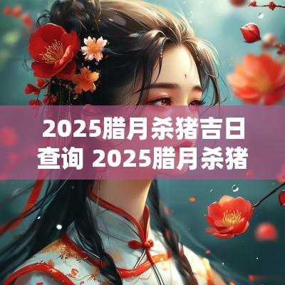 2025腊月杀猪吉日查询 2025腊月杀猪吉日吉时