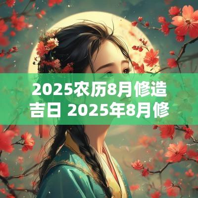 2025农历8月修造吉日 2025年8月修造吉日
