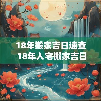 18年搬家吉日速查 18年入宅搬家吉日