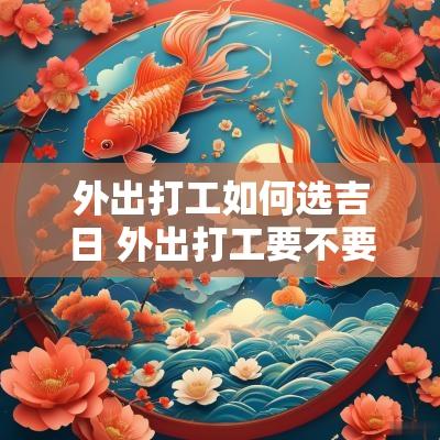 外出打工如何选吉日 外出打工要不要择吉日