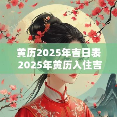 黄历2025年吉日表 2025年黄历入住吉日