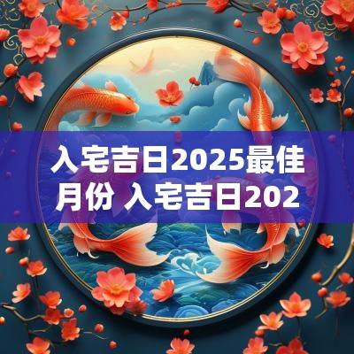 入宅吉日2025最佳月份 入宅吉日2025最佳时间