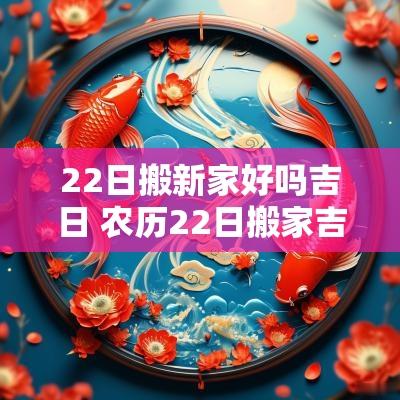 22日搬新家好吗吉日 农历22日搬家吉日
