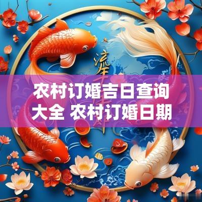 农村订婚吉日查询大全 农村订婚日期有没有讲究