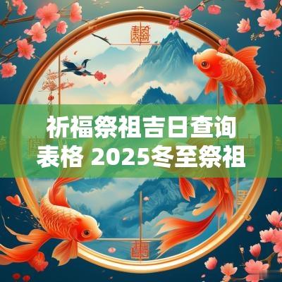 祈福祭祖吉日查询表格 2025冬至祭祖吉日