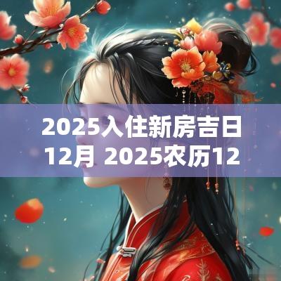 2025入住新房吉日12月 2025农历12月搬家吉日