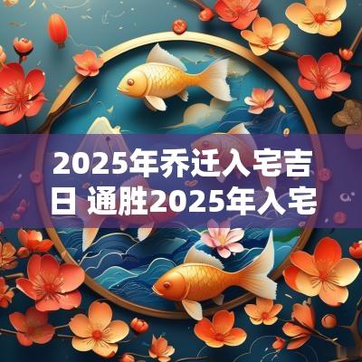 2025年乔迁入宅吉日 通胜2025年入宅吉日