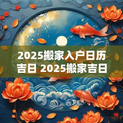 2025搬家入户日历吉日 2025搬家吉日吉时查询