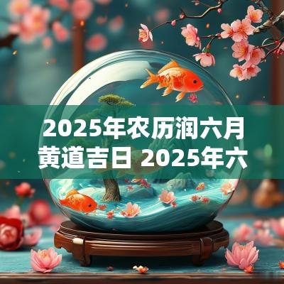 2025年农历润六月黄道吉日 2025年六月黄道吉日是哪一天