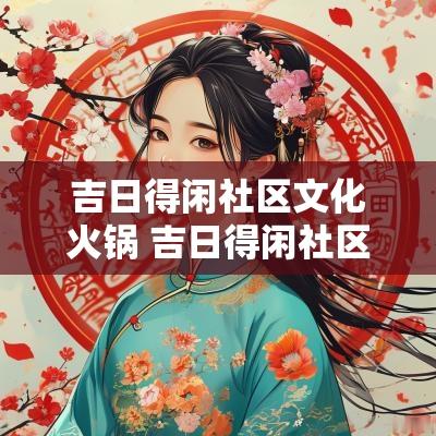 吉日得闲社区文化火锅 吉日得闲社区火锅加盟
