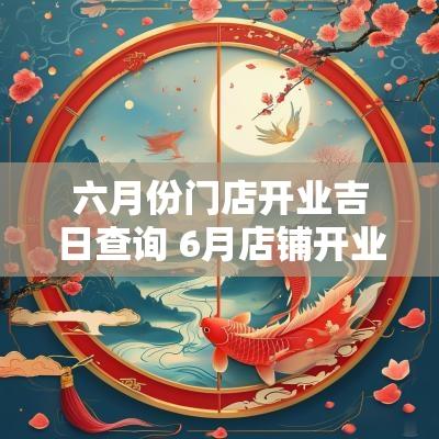 六月份门店开业吉日查询 6月店铺开业吉日查询大全