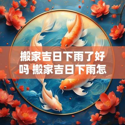 搬家吉日下雨了好吗 搬家吉日下雨怎么办