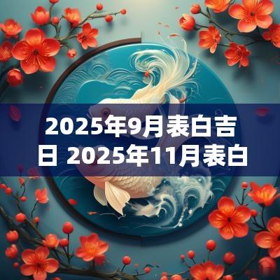 2025年9月表白吉日 2025年11月表白吉日