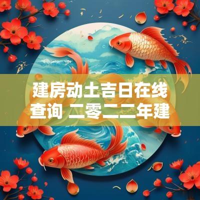 建房动土吉日在线查询 二零二二年建房动土吉日